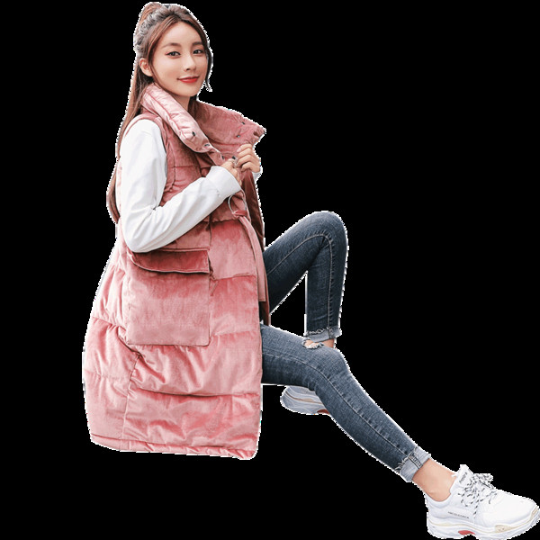 ÚJ hosszú bársony női mellény négy színben