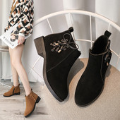 Öko velúrból készült, fűzős női csizma két színben