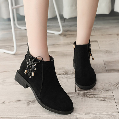 Öko velúrból készült, fűzős női csizma két színben