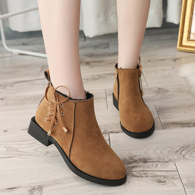 Öko velúrból készült, fűzős női csizma két színben