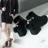 Elegáns női csizma két színben, öko velúrból