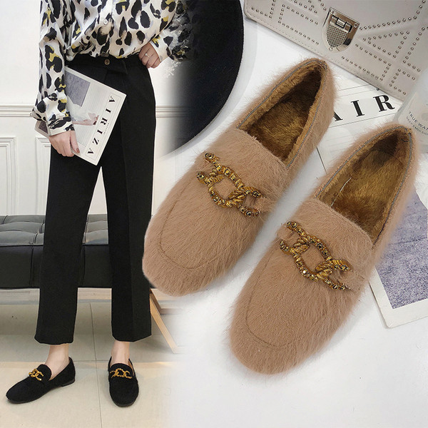 Női mokaszinok két színben, csattal