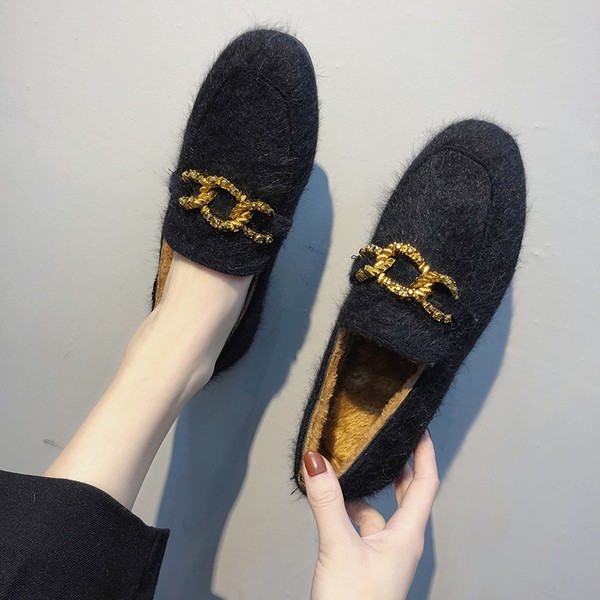 Női mokaszinok két színben, csattal