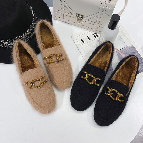 Női mokaszinok két színben, csattal