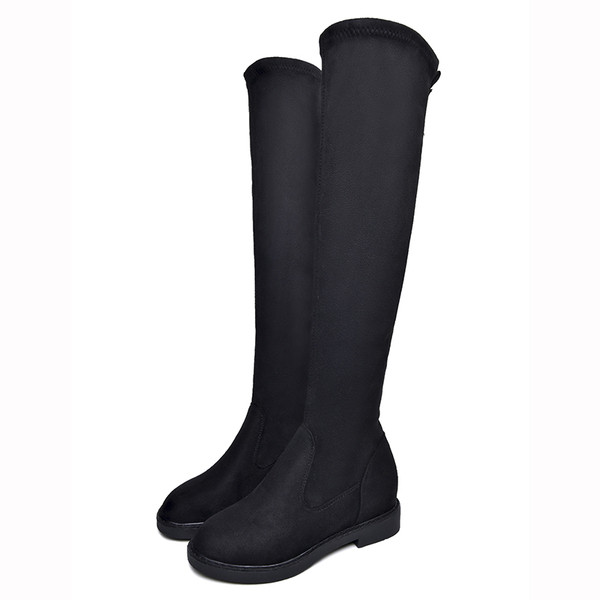 Női modern eco velúr csizma fekete színben