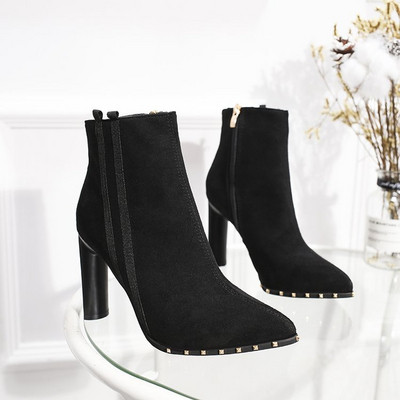 Γυναικελιες πολυτελείς μπότες σε δύο χρώματα οικολογικής σουέτ