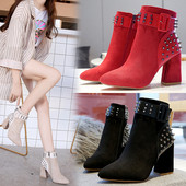 Modern női csizma fűzőlyukkal, három színben