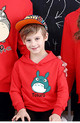 Детска блуза за момчета и момичета с апликация в червен цвят - два модела