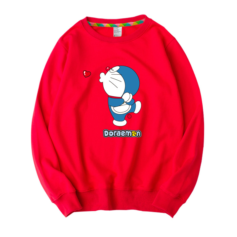 Ежедневна детска блуза за момичета с различни апликации в червен цвят