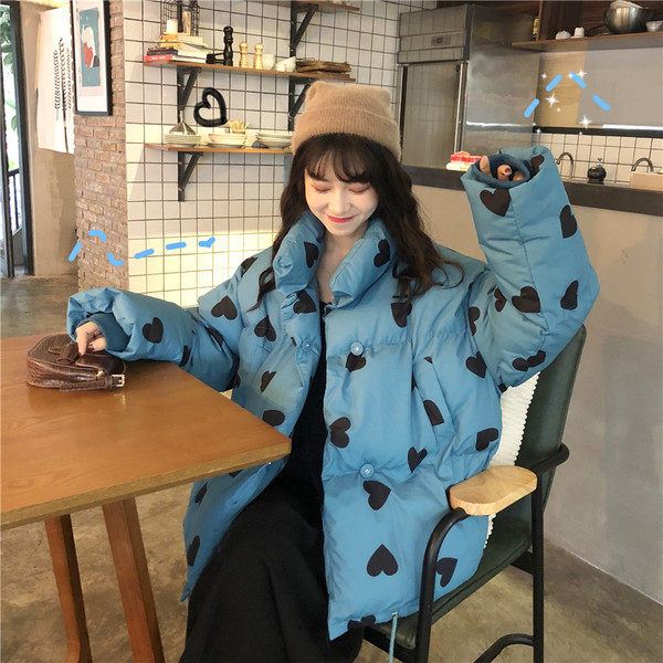 Női téli kabát mintás két színben