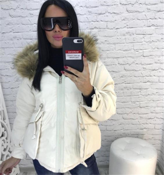 Χειμερινό γυναικέιο μπουφάν με μεγάλες τσέπες ασύμμετρη μοτίβο σε διάφορα χρώματα