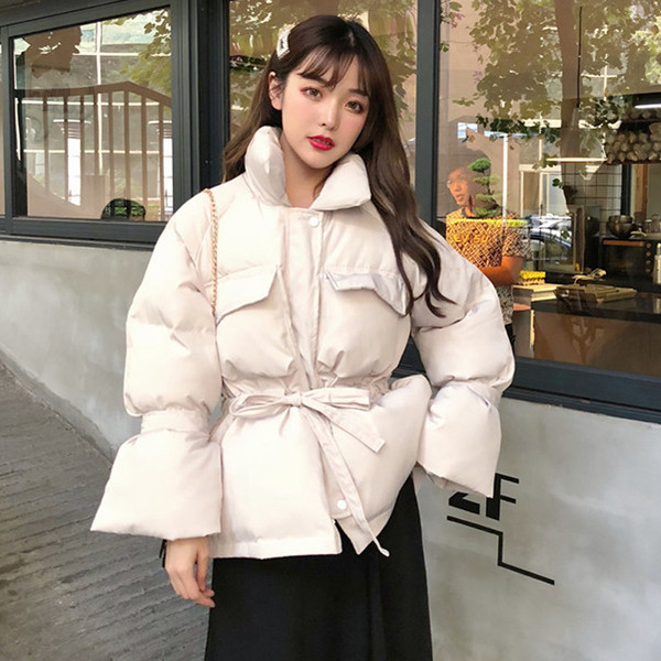 Modern női téli kabát fűzős két színben