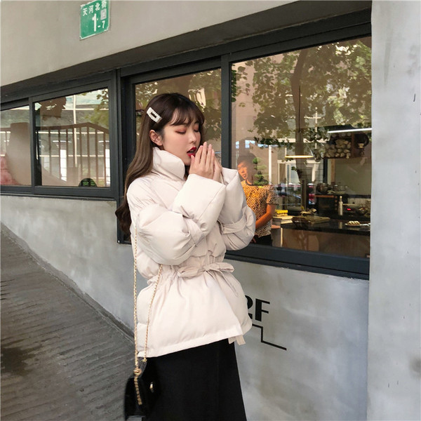 Modern női téli kabát fűzős két színben