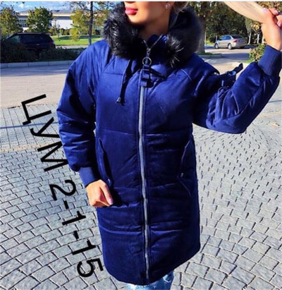 Χειμερινό μπουφάν με μακρύ μοντέλο και πολύχρωμο χνούδι σε διάφορα χρώματα