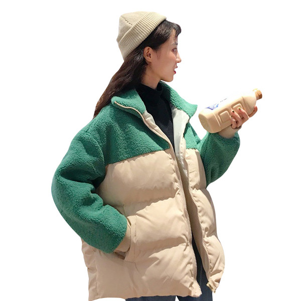 Ежедневно дамско яке с джобове и висока яка в няколко цвята