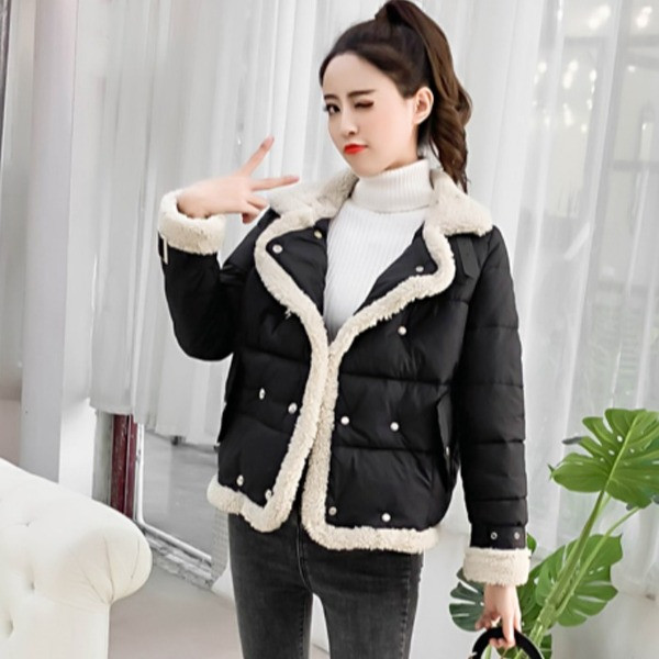 Modern női kabát pehelyszínnel, két színben