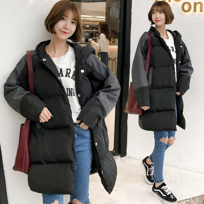 Női alkalmi téli kabát hosszú modell kapucnival két színben