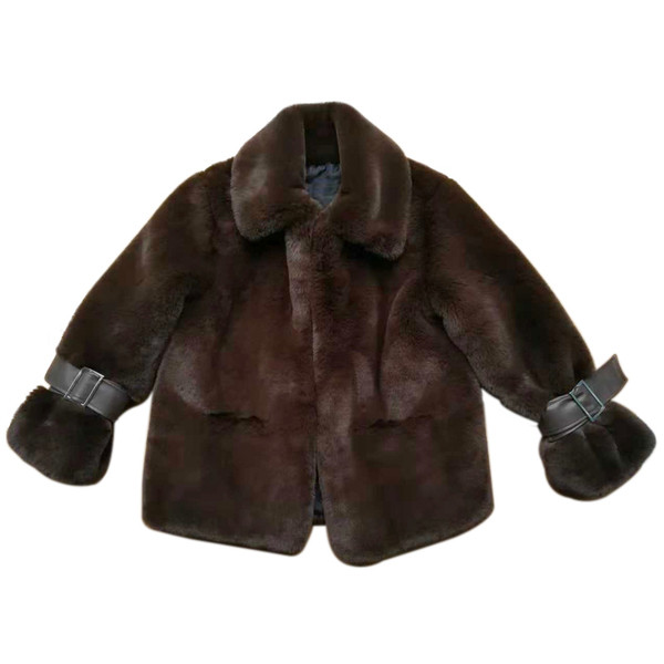 Modern női kabát barna, fehér és sárga színben