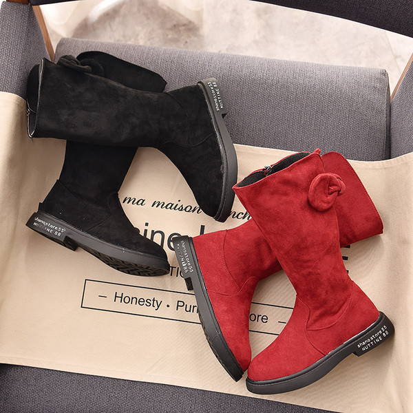 Gyerekcsizma lányoknak fekete és piros színben