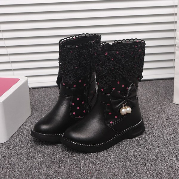 Divatos gyerekcsizma lányoknak három színben, csipkével