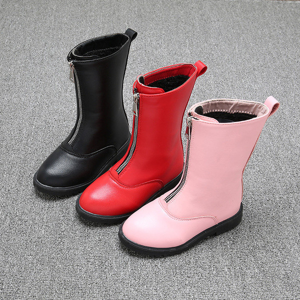 Modern gyerekcsizma elöl cipzárral, három színben