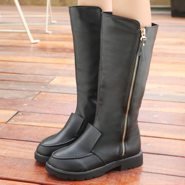 Eko bőrből készült stílusos gyerekcsizma lányoknak, két színben