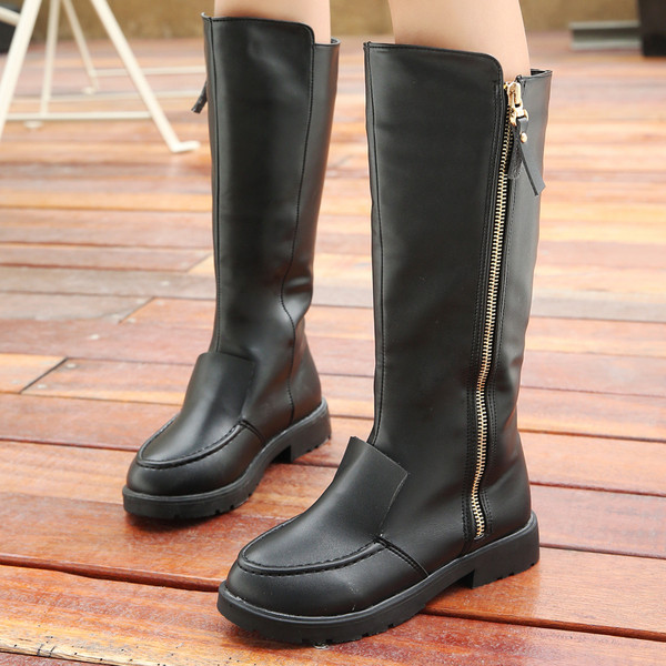 Eko bőrből készült stílusos gyerekcsizma lányoknak, két színben