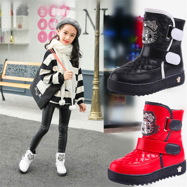 Fekete-piros gyerekcsizma lányoknak