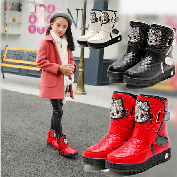 Fekete-piros gyerekcsizma lányoknak