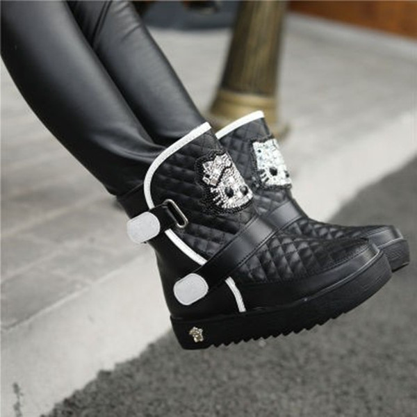 Fekete-piros gyerekcsizma lányoknak