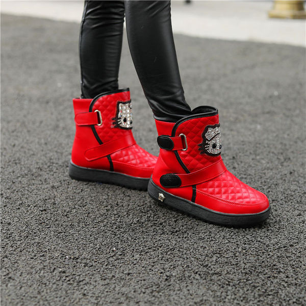 Fekete-piros gyerekcsizma lányoknak