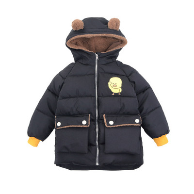 Téli gyerekdzseki fiúknak 3D kapucnival, piros, fekete és fehér színben