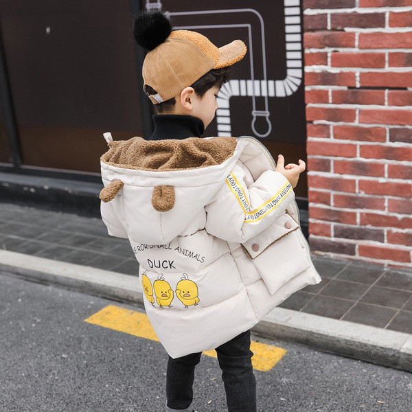 Téli gyerekdzseki fiúknak 3D kapucnival, piros, fekete és fehér színben