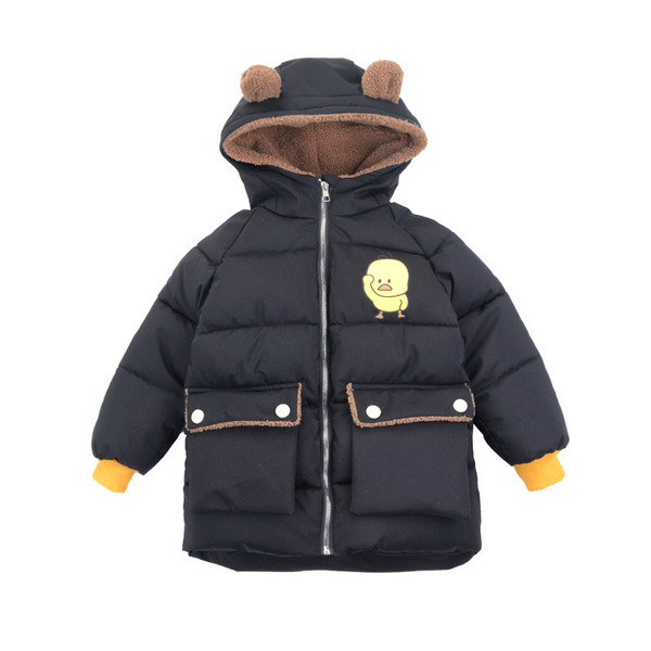 Téli gyerekdzseki fiúknak 3D kapucnival, piros, fekete és fehér színben