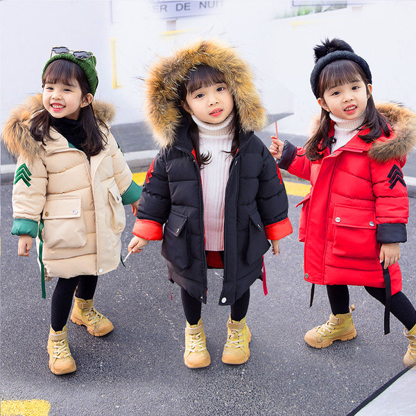 Modern gyerek kabát lányoknak hosszú modell több színben