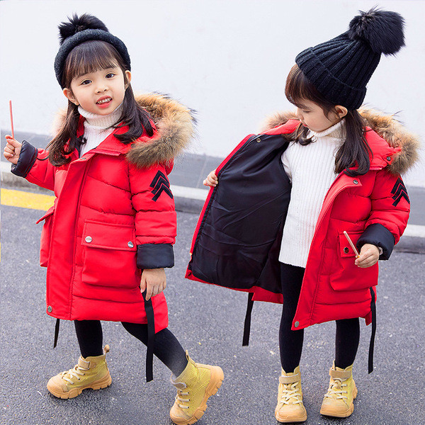 Modern gyerek kabát lányoknak hosszú modell több színben