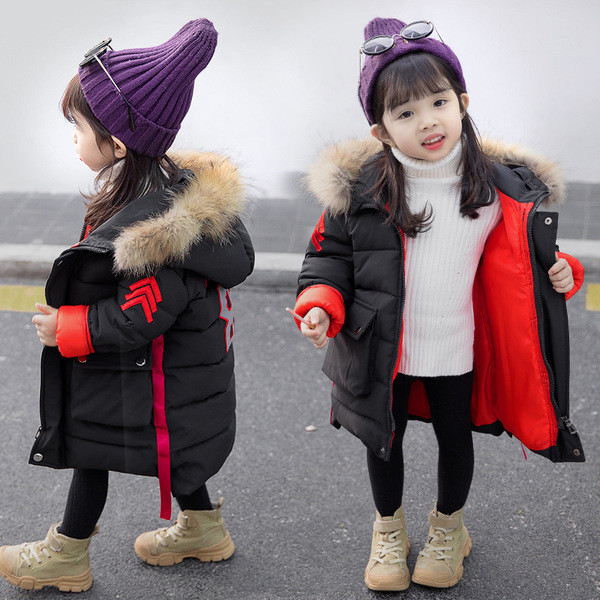 Modern gyerek kabát lányoknak hosszú modell több színben