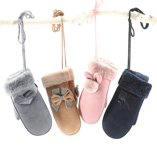 Gyermek téli kesztyű lányoknak különböző színekben és mintákkal