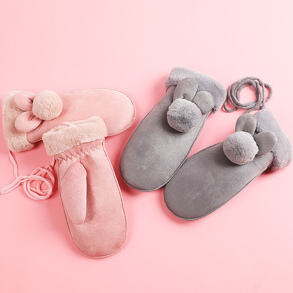 Gyermek téli kesztyű lányoknak különböző színekben és mintákkal