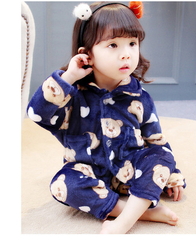 Pijamale de puf pentru copii în două părți în mai multe culori