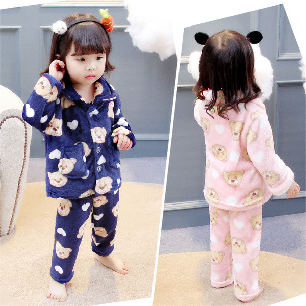 Pijamale de puf pentru copii în două părți în mai multe culori