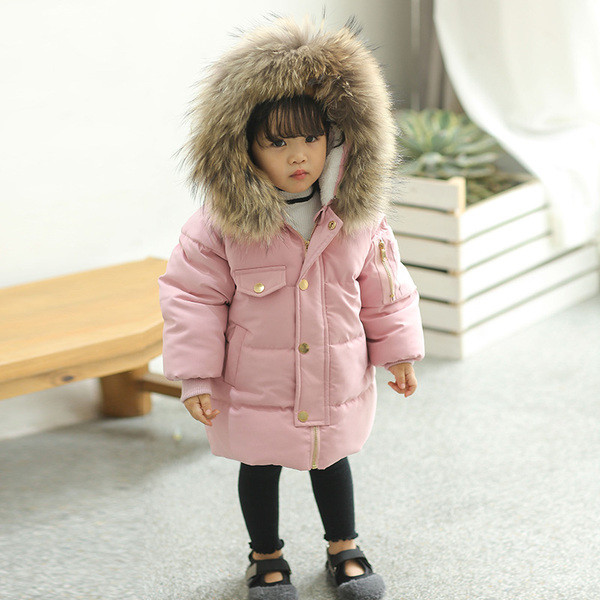 Gyermek téli kabát lányoknak pehely kapucnival több színben