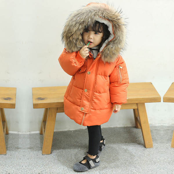 Gyermek téli kabát lányoknak pehely kapucnival több színben