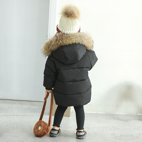 Gyermek téli kabát lányoknak pehely kapucnival több színben