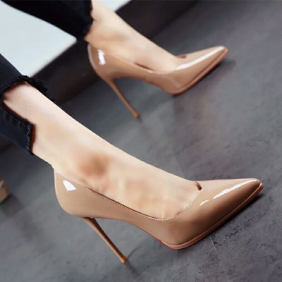 Дамски елегантни обувки на висок ток в няколко цвята