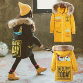 Modern gyerekkabát lányoknak, kapucnival, két színben