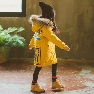 Modern gyerekkabát lányoknak, kapucnival, két színben