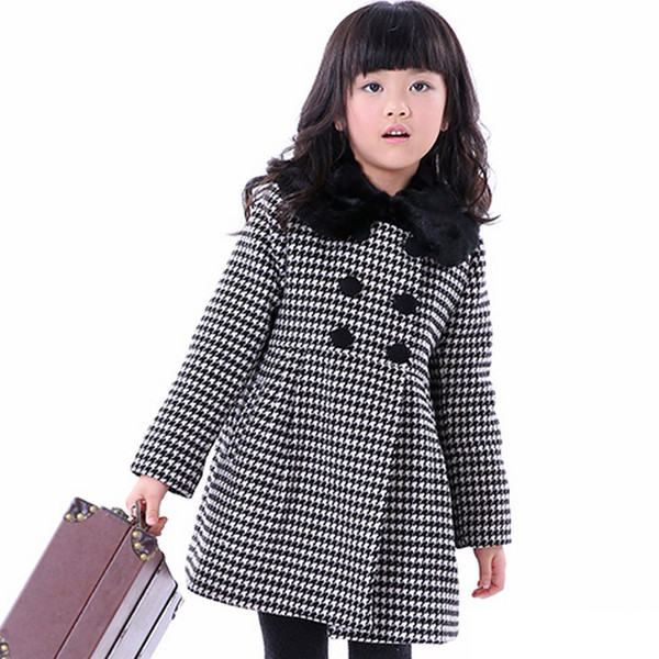 Stílusos gyerekkabát lányoknak pehelygallérral, két színben