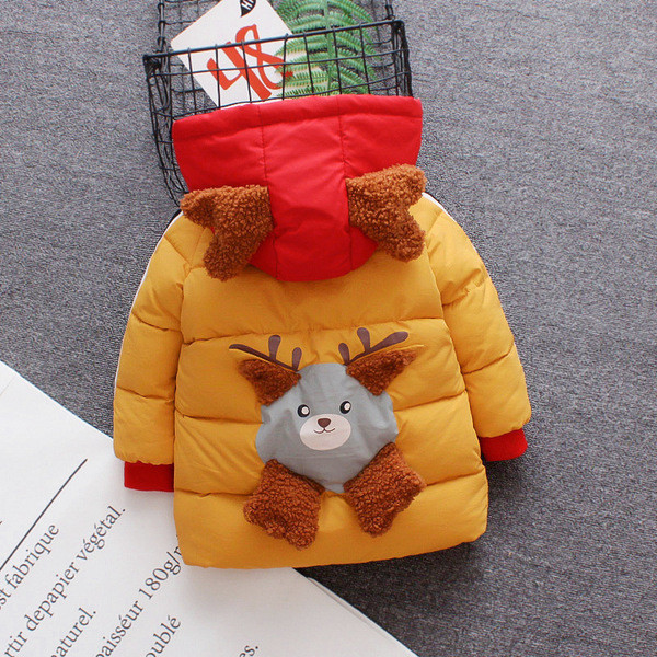 Modern gyerekkabát kapucnival és 3D dekorációval több színben