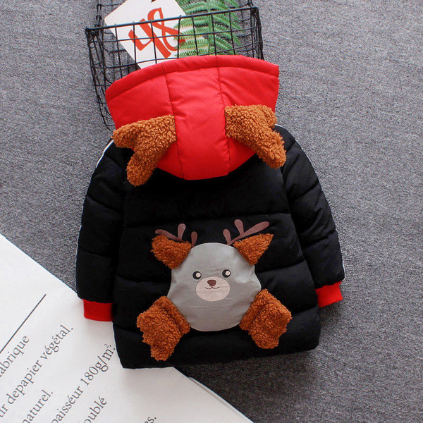 Modern gyerekkabát kapucnival és 3D dekorációval több színben